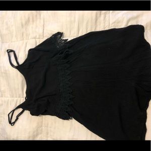 Black designed short romper